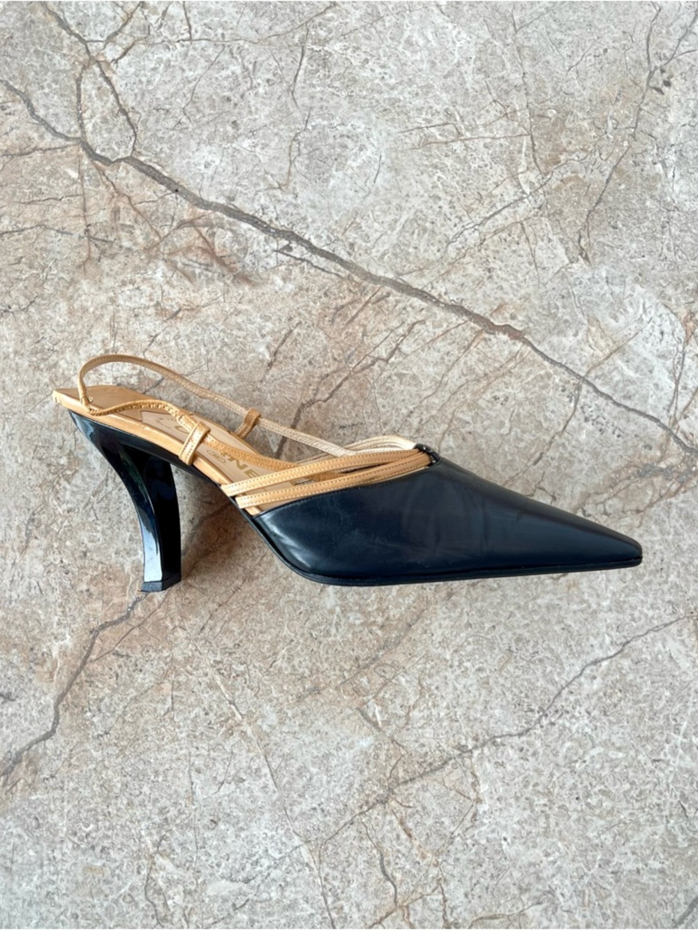 Chanel Fall 2000 Two-Tone Multi-Strap Comma Heel Slingbacks - Picture 7 of 13